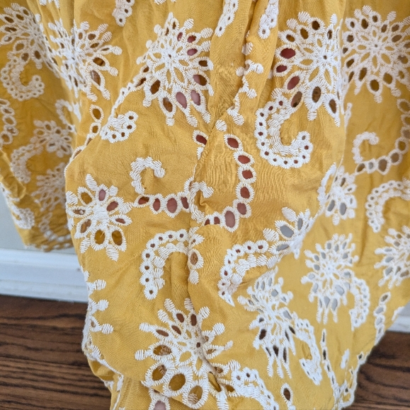 Shoshanna Sicily Midi Dress Size 4 Yellow Eyelet Lace - Picture 7 of 7